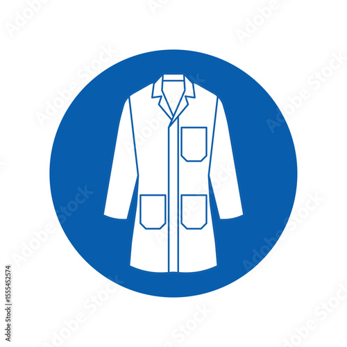 mandatory safety signs icon_wear labcoat round shapes