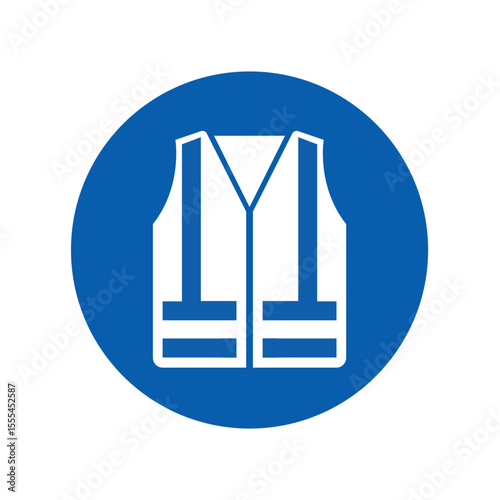 mandatory safety signs icon_wear reflective vest round shapes