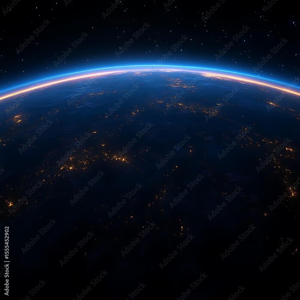 Obraz premium Earth from space, night view