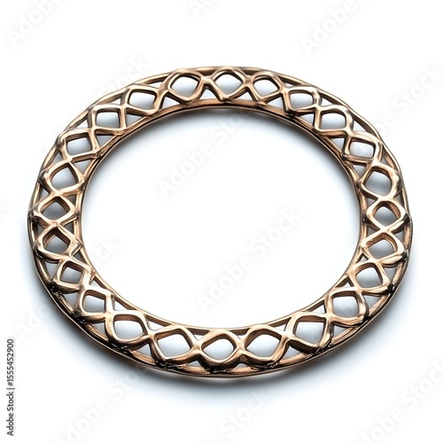 Delicate, rose gold bangle with intricate lattice design