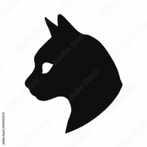 Elegant silhouette of a cat in profile displaying charm and mystery against a stark background