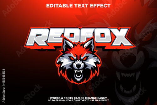 esport style editable text effect with angry fox mascot logo