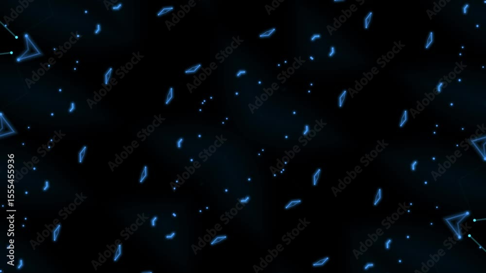 Abstract digital connection moving dots and lines. Technology background. Network connection structure. Plexus effect. 3d Seamless loop. 4K