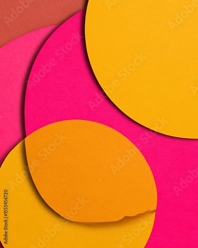 Colorful geometric composition paper material design