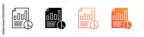 Market Share Multiple Style Icon Set Vector 