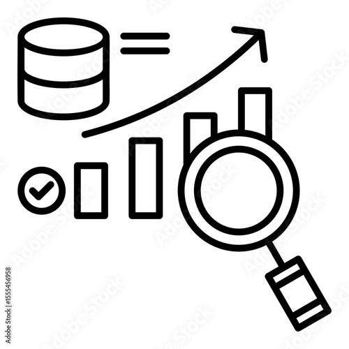 Evaluating Data Outline Icon Vector Illustration