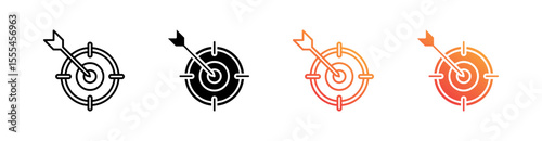 Goal Multiple Style Icon Set Vector 