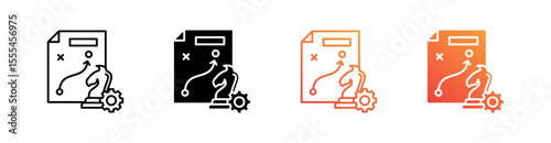 Strategy Multiple Style Icon Set Vector 