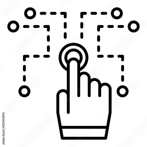Digital Skills Outline Icon Vector Illustration