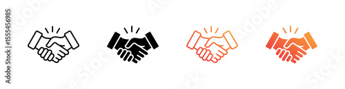 Partnership Multiple Style Icon Set Vector 