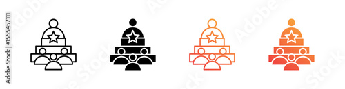 Leadership Multiple Style Icon Set Vector 