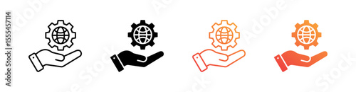 Globalization Multiple Style Icon Set Vector 