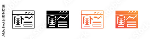 Big Data Analytics Multiple Style Icon Set Vector 