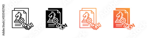 Strategic Alliance Multiple Style Icon Set Vector 