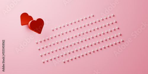 Red Hearts Symbolize A Sweet Pink Connection