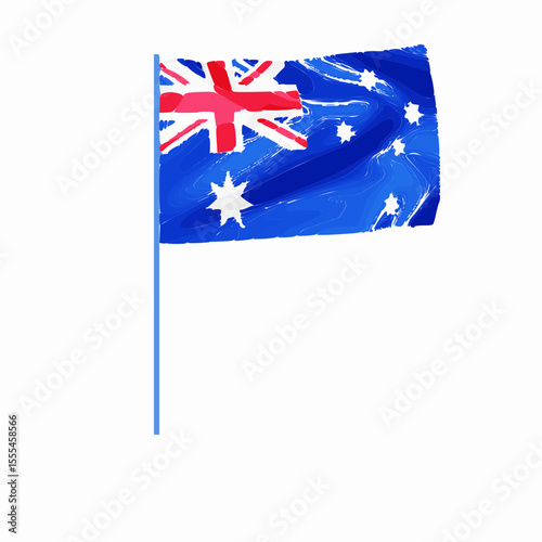 The national flag of Australia featuring the union jack, commonwealth, star and southern cross constellation, symbolizing.