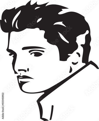 Vintage Male Portrait Silhouette