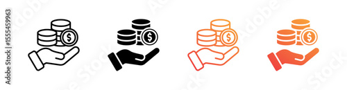 Capital Multiple Style Icon Set Vector 