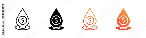Liquidity Multiple Style Icon Set Vector 