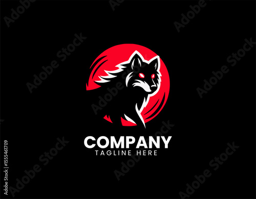 Stealthy Prowling Wolf Fierce Hunter Wild Wilderness Vector Logo Design