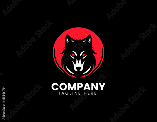 Stealthy wolf prowling through dark woods vector logo for wilderness branding