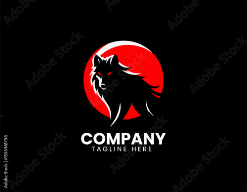 Stealthy wolf prowling through dark woods vector logo for wilderness branding