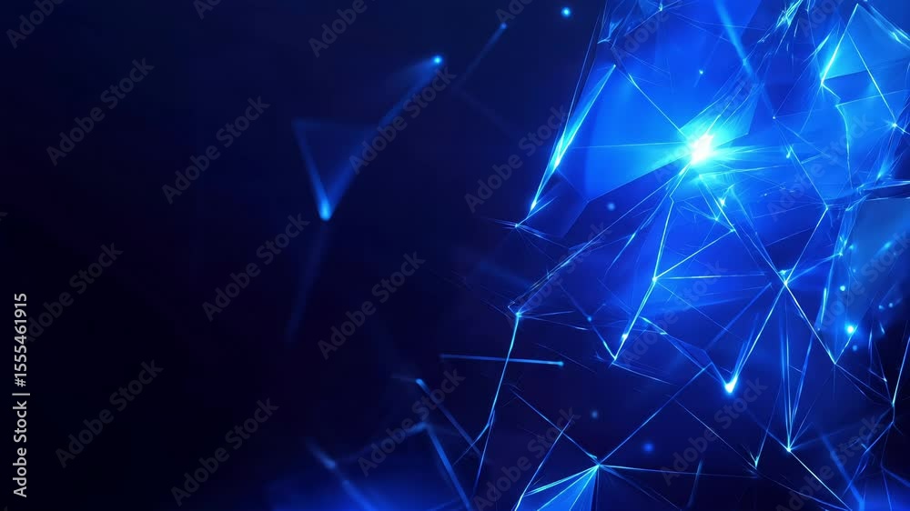 abstract blue futuristic technology background with plexus lines and polygons