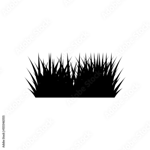 Modern Grass Border Silhouette Vector