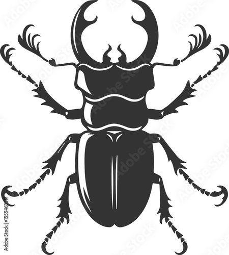 Beetle vector insect isolated silhouette black illustration