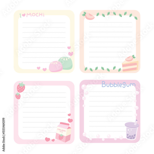 Cute Kawaii Memo Pads with Sweet Treats