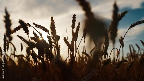 Golden wheat field against a sky, celebrating nature's harvest and agricultural abundance