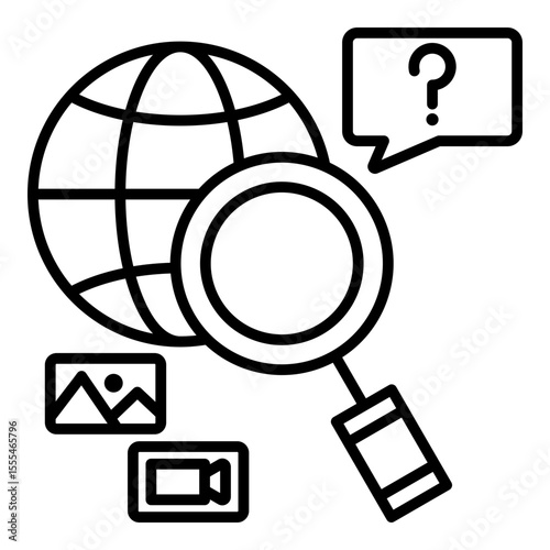 Browsing Outline Icon Vector Illustration