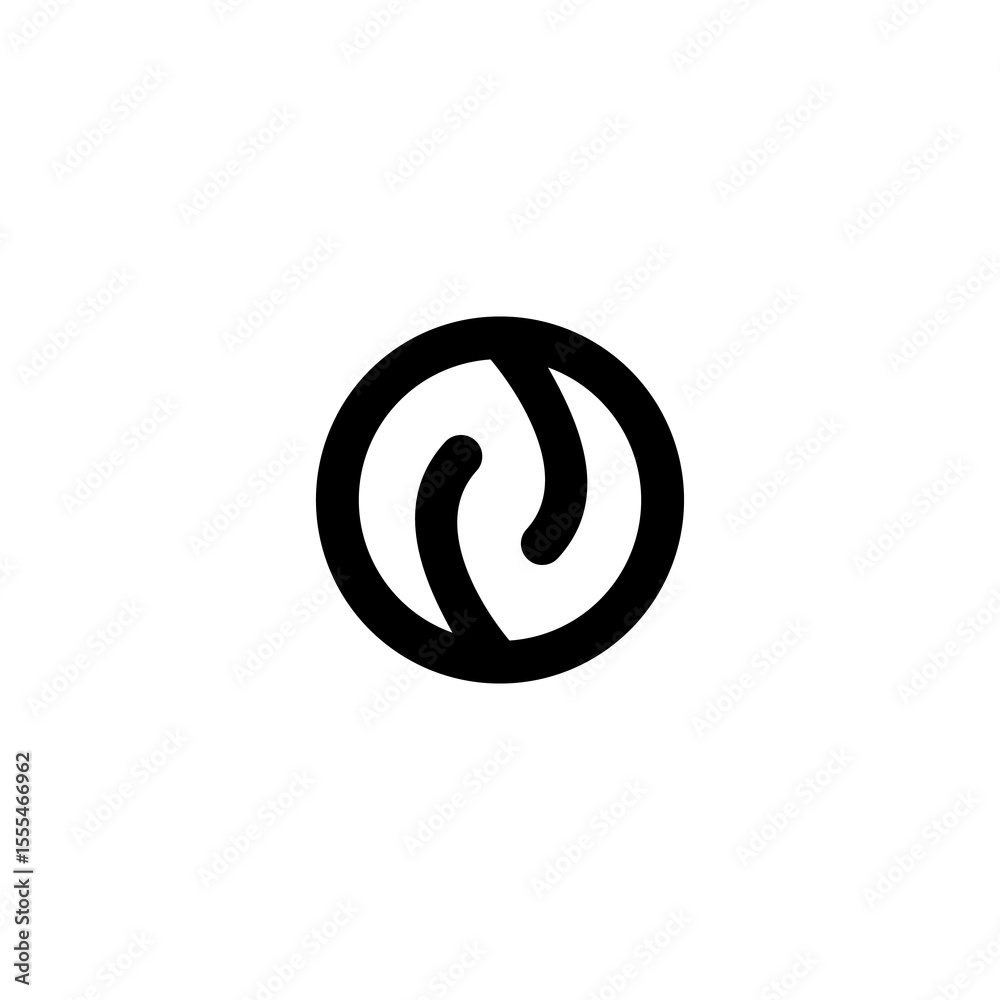 icon circle n abstrack