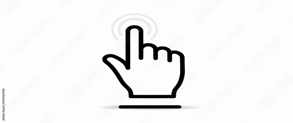 Obraz premium Stylized hand with index finger extended, touching a surface, representing interaction.