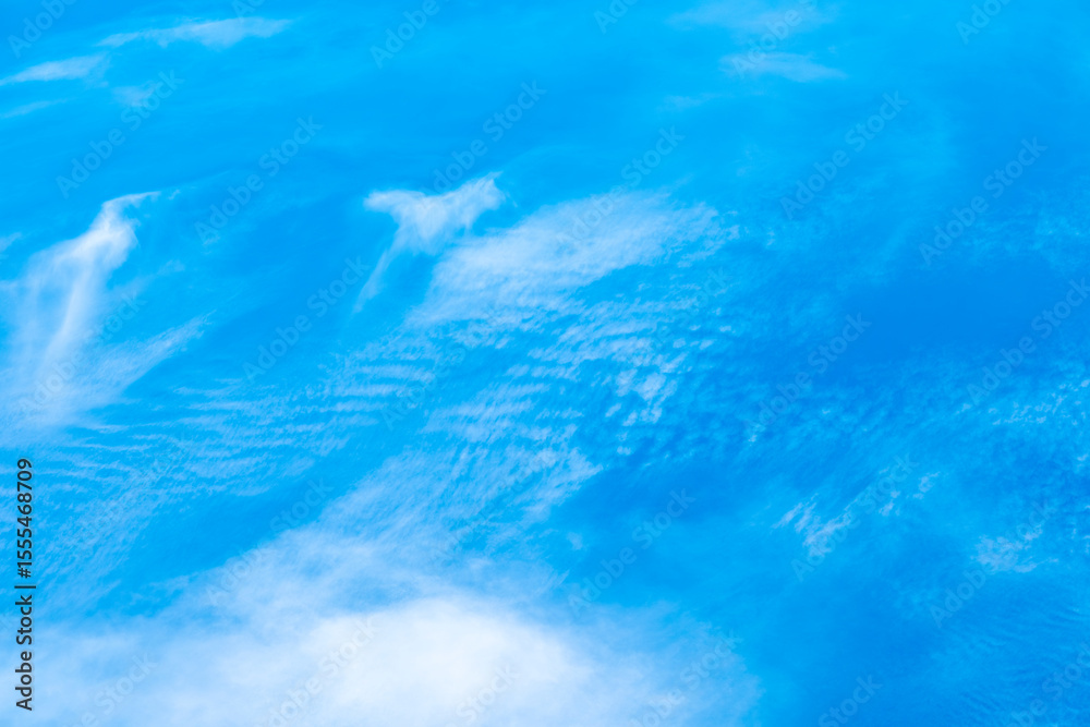 Fototapeta premium Panorama of cloud clear sky background for summer vacation concept at ocean and summer sea water with sunlight of beautiful cloudy 