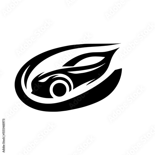 Black and white silhouette vector of a car on white background