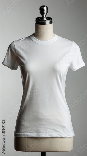 Simple White T-Shirt on a Dress Form for Fashion Photography Use