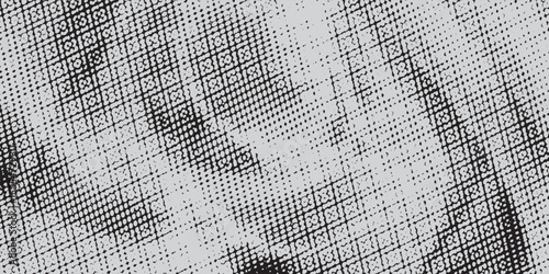 Monochrome gradient halftone dots background. Vector illustration. Abstract small grunge dots on white background