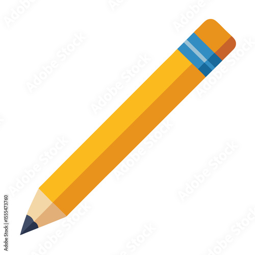 yellow pencil isolated on white