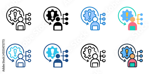 Risk management icon set multiple style collection 

