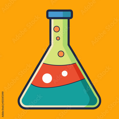 vector illustration of laboratory flask