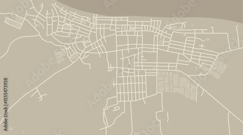 City map. Line scheme of roads. Town streets on the plan. Irrawaddy region architectural background. Urban environment, architectural background. Vector