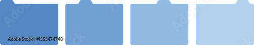 Simple vector illustration of blue file folders in flat style. Ideal for UI design, office icons, document organization, web use, and business or educational materials.