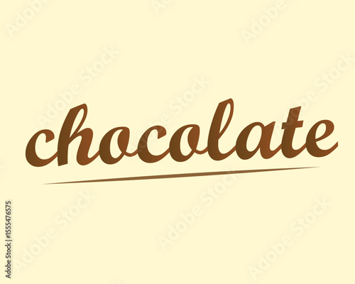 Chocolate Word Art Handwritten Script Text for Sweet Branding & Packaging