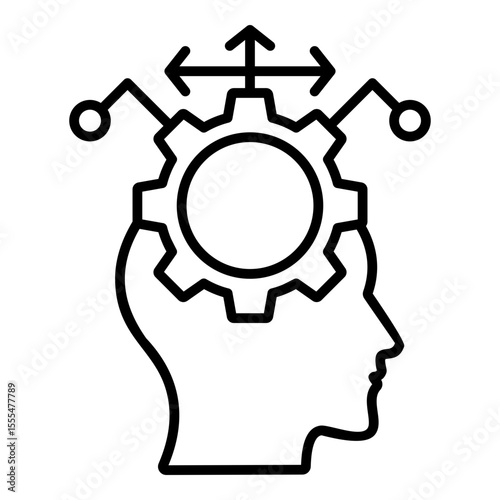 Critical Thinking Outline Icon Vector Illustration