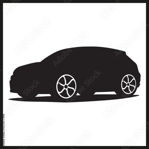 A black silhouette of a Car vector