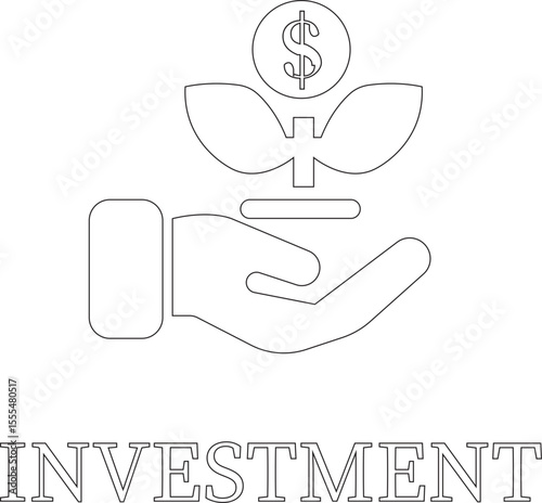 Growth line art icon.Containing performance, gain, improvement, grow, chart, increase, evolution and development icon.Increase and Decrease Line Icon.Vector illustration.