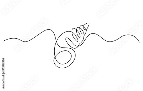 Continuous one line drawing of conch snail shell. Seashell symbol and banner of beauty spa and wellness salon in simple linear style. Editable stroke. Doodle Vector illustration