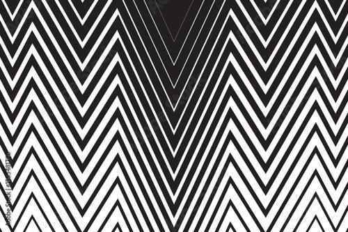 Zigzag pattern in shades of black and gray, optical illusion creates visual movement and depth