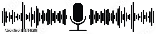 Audio waves icon. Voice message and sound representation, vector illustration